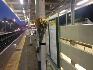 A floral tribute at Preston Park Station. Picture by Tim Hodges