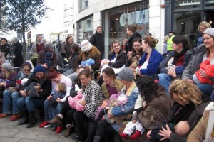 A breastfeeding flashmob at the Clocktower in 2011