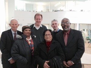 Robert Peden, Sophia Swartz, Andy Winter, Bijoya Chakravarty, Simon Hughes and Fitz Jackson at First Base in Brighton