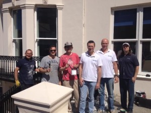 Hamilton Lodge Deaf School - volunteers from Allianz Insurance help out