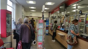 Queue in Western Road Post Office