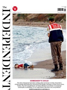 Alan Kurdi - aka Aylan - on the Independent front page