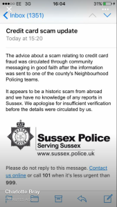 Sussex Police scam apology