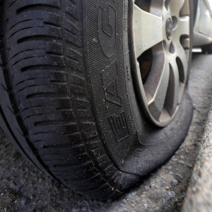 slashed tyre