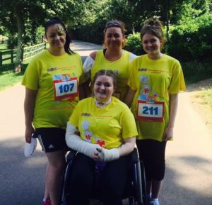 Katie Fant and her sisters in Hove Park for the Big Fun Run