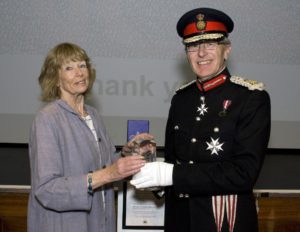 Long-serving Impetus volunteer Annie Robinson with Lord Lieutenant Peter Field