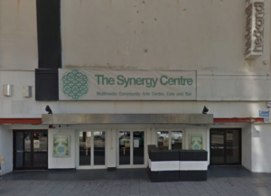 The Synergy Centre is the temporary tenant in the former night club with an undistinguished 1960s frontage