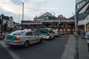 Taxis queue at Brighton Station. Picture by N Chadwick