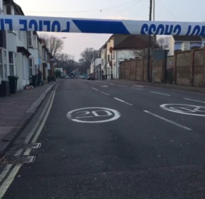 Police closed off Upper Hollingdean Road and evacuated homes. Image by resident Victoria Scarfield