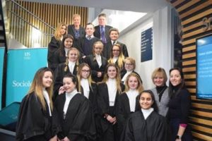 Sussex University Law School criminal advocacy competition with year 10 students from Sackville School, St Catherine's College, Hove Park School and Sir Robert Woodard Academy