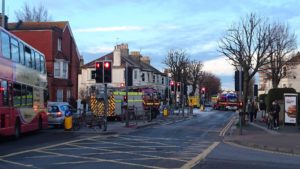 Fire engines at Sackville Road, Hove. Picture by Grace Walker