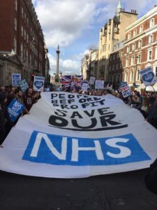 Save Our NHS demo London 20170304-3 Sussex and Brighton Students (SABS)