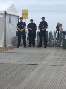 Armed police keep the Brighton Marathon safe   Image by Tamara Birch