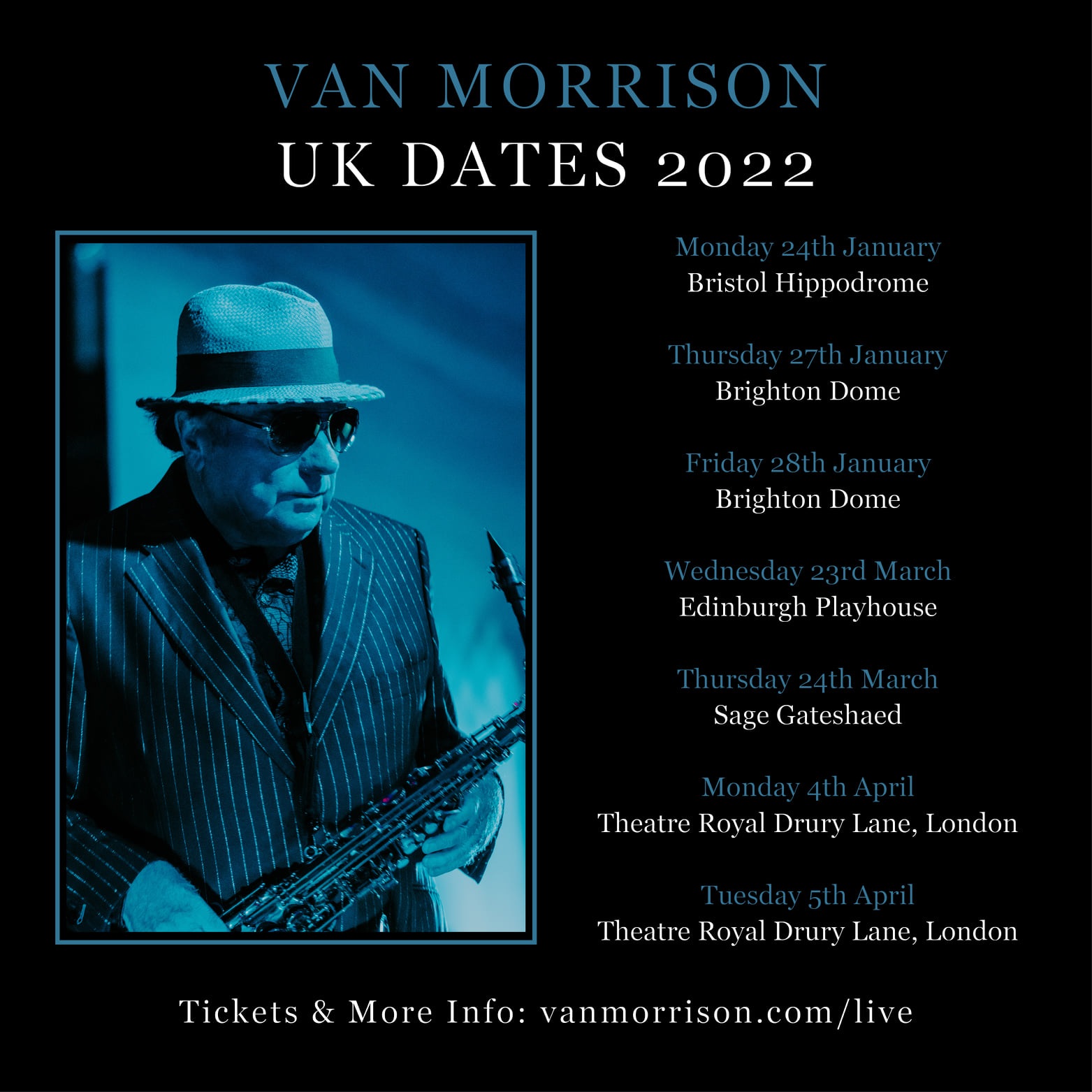 Van Morrison performs ‘Latest Record Project’ at Brighton Dome